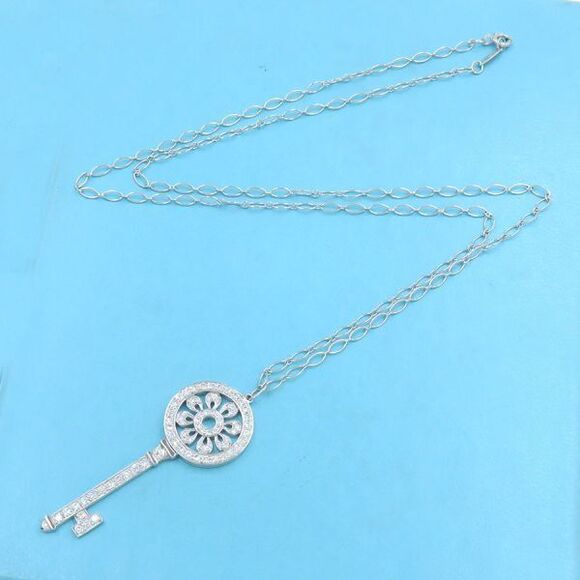Tiffany & Co Petal Key Charm Diamond Necklace [] - Picture 4 of 7